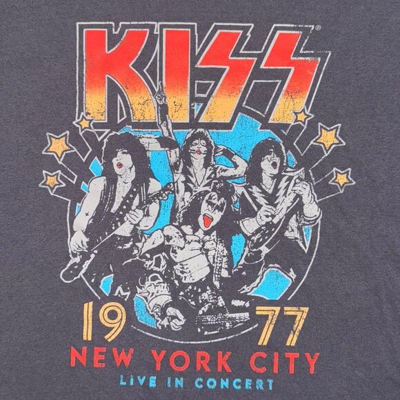 KISS Grey Graphic Sleeveless Crew Neck Oversized Relaxed Fit Tee T-Shirt Tank S - Picture 3 of 6